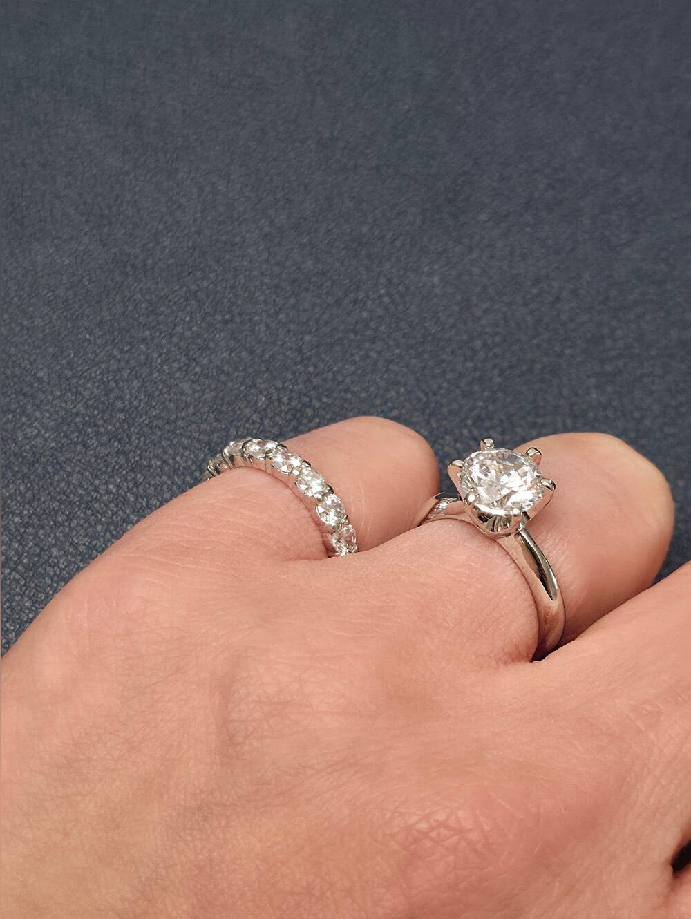 2Ct. Women's Simulant adiamond Ring Set (Size: 7, 2pcs)